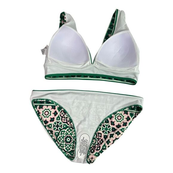 Boden Classic Bikini Bottom and Porto Top size 16-18 Green Artisan Geo - Picture 9 of 14